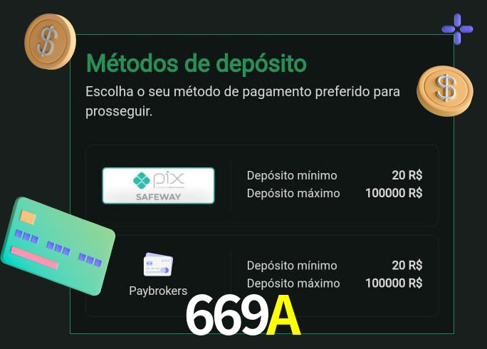 O cassino 669A oferece uma grande variedade de métodos de pagamento